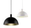 Immagine di Lampada a Sospensione Paralume Nero e Bianco 1xE27 Tiga Ø25 cm ACB