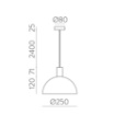 Immagine di Lampada a Sospensione Paralume Nero e Bianco 1xE27 Tiga Ø25 cm ACB