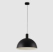 Immagine di Lampada a Sospensione Paralume Nero e Bianco 1xE27 Tiga Ø25 cm ACB
