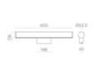Immagine di Applique Cilindro Specchio Bagno Cromo Led 19w CCT IP44 Ura ACB