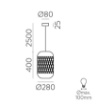 Immagine di Sospensione in Rattan Vivian 28 cm Kit Nero ACB