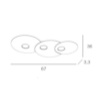 Immagine di Plafoniera Led 3 Luci Gx53 Design Moderno Cloud 1128/PL3R Top Light