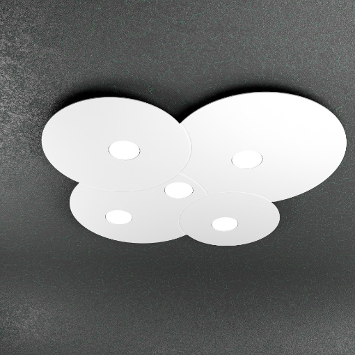 Immagine di Plafoniera Led 5 Luci Metallo Design Moderno Cloud 1128 PL5 Top Light
