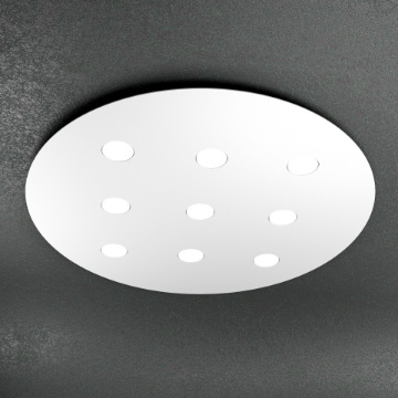 Immagine di Plafoniera Rotonda Metallo Grande Top Light Bianco 9 Luci Led Cloud 1128 PL9T Top Light
