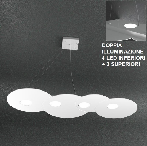 Immagine di Lampadario Led Luce Sopra Sotto Design Moderno Top Light Cloud 1128 S4 R+3