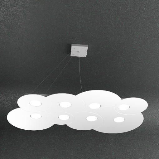Immagine di Lampadario Led Grande Sagomato Per Soggiorno Cloud 8 Luci Top Light 1128 S8R
