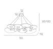 Immagine di Grande Lampadario Biemissione Led Luce Sopra Sotto Top Light Cloud 1128 S8R+3
