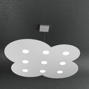 Immagine di Lampadario Grande Luminoso Per Soggiorno Cloud 9 Luci Led Gx53 Top Light 1128/S9