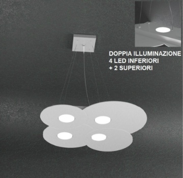 Immagine di Lampadario Moderno Led Gx53Cloud Doppia Luce Sopra Sotto Top Light 1128 S4+2