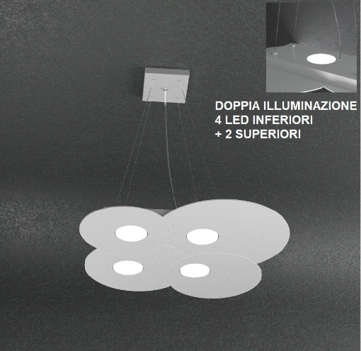 Immagine di Lampadario Moderno Led Gx53Cloud Doppia Luce Sopra Sotto Top Light 1128 S4+2