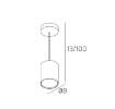 Immagine di Lampadario Pendente Cilindro 10 cm Per Bancone Cucina Led Gx53 Shape Top Light