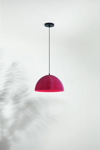 Immagine di Lampada a Sospensione Carola Bordeaux per Cucina 1xE27 Ø36 cm Fabas 