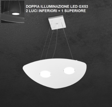 Immagine di Sospensione Piccola Biemissione Led Gx53 Per Cucina Shape 1143/S2+1 Top Light