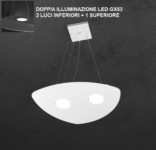 Immagine di Sospensione Piccola Biemissione Led Gx53 Per Cucina Shape 1143/S2+1 Top Light