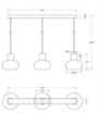 Immagine di Sospensione in Linea Illuminazione Penisola 3 Paralumi Led Vetro Cognac Kino Fabas