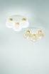 Immagine di Lampada da Soffitto 3 Paralumi Vetro Cognac Led Step Dimmer Kino Ø41,5 cm Fabas