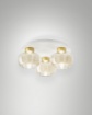 Immagine di Lampada da Soffitto 3 Paralumi Vetro Cognac Led Step Dimmer Kino Ø41,5 cm Fabas