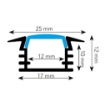 Immagine di Profilo Strip Led 2 mt Alluminio Nero Incasso Per Controsoffitto Berlino Intec Light