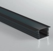 Immagine di Profilo Strip Led 2 mt Alluminio Nero Incasso Per Controsoffitto Berlino Intec Light