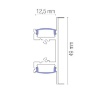 Immagine di Profilo Alluminio Per Strip Led Doppia Emissione Dual 2 Metri Bianco Intec Light