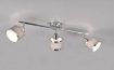 Immagine di Faretto da Soffitto 3 Spots E14 Orientabili Cromo e Tessuto Grigio Arosa Trio Lighting 