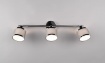 Immagine di Faretto da Soffitto 3 Spots E14 Orientabili Cromo e Tessuto Grigio Arosa Trio Lighting 