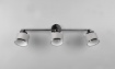 Immagine di Faretto da Soffitto 3 Spots E14 Orientabili Cromo e Tessuto Grigio Arosa Trio Lighting 