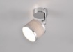 Immagine di Faretto Spot Singolo E14 Orientabile Cromo e Tessuto Grigio Arosa Trio Lighting  