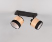 Immagine di Faretto 2xE14 Spots Cilindrici Orientabili Legno Naturale Bolzano Trio Lighting
