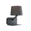 Immagine di Applique Da Camera Da Letto Abatjour Grigio Con Mensola e Presa USB