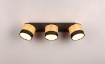 Immagine di Lampada 3 Cilindri Spots Orientabili E14 con Legno Naturale Bolzano Trio Lighting