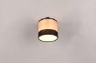 Immagine di Faretto Spot Paralume Cilindro Orientabile in Legno Naturale 1xE14 Bolzano Trio Lighting 