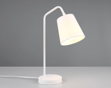 Immagine di Lampada da Tavolo Buddy Paralume Cono Tessuto Bianco Trio Lighting
