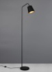 Immagine di Piantana Buddy Paralume 1xE27 Cono Orientabile Tessuto Nero e Oro Trio Lighting 