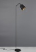 Immagine di Piantana Buddy Paralume 1xE27 Cono Orientabile Tessuto Nero e Oro Trio Lighting 