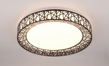 Immagine di Plafoniera Applique Rotonda Ø48 cm Cluster Nera Led Multifunzioni Trio Lighting 