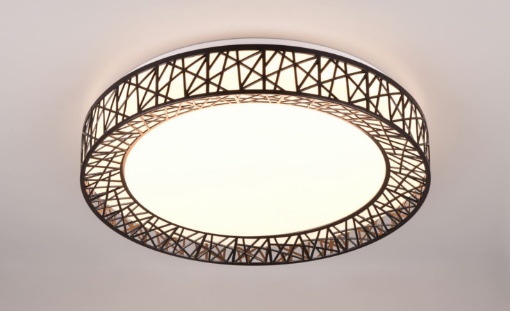 Immagine di Plafoniera Applique Rotonda Ø48 cm Cluster Nera Led Multifunzioni Trio Lighting 