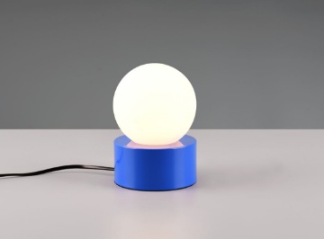 Immagine di Lumetto Comodino Countess Sfera Vetro e Base Azzurra Trio Lighting