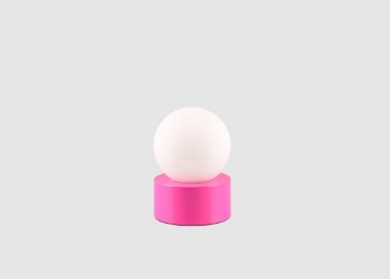 Immagine di Lumetto Countess Base Pink e Paralume Sfera Vetro Bianco Trio Lighting 