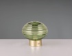 Immagine di Lampada Comodino Ottone Con Vetro Rigato Verde Led Touch Dimmer Ricaricabile Earl Trio