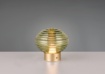 Immagine di Lampada Comodino Ottone Con Vetro Rigato Verde Led Touch Dimmer Ricaricabile Earl Trio
