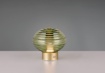 Immagine di Lampada Comodino Ottone Con Vetro Rigato Verde Led Touch Dimmer Ricaricabile Earl Trio