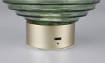 Immagine di Lampada Ricaricabile Da Comodino Ottone Con Vetro Rigato Verde Led Dimmer Earl Trio