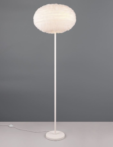 Immagine di Simpatica Piantana Effetto Piuma Color Sabbia Furry 1xE27 Trio Lighting
