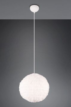 Immagine di Sospensione Paralume Effetto Piuma Color Sabbia Furry Ø35 cm Trio Lighting