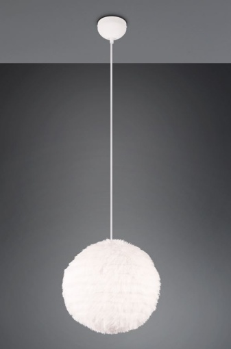 Immagine di Sospensione Paralume Effetto Piuma Color Sabbia Furry Ø35 cm Trio Lighting