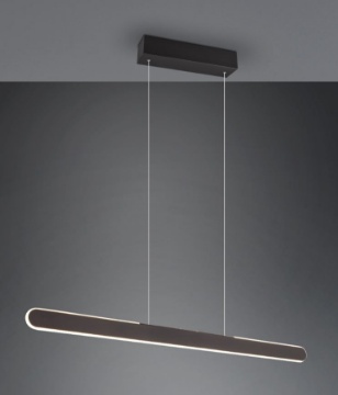 Immagine di Lampadario Lineare a Sospensione Helios Nera Bi-Emissione Led CCT e Sensore Touch Trio Lighting