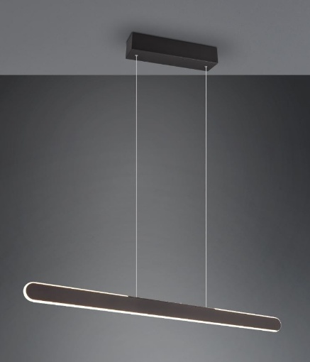 Immagine di Lampadario Lineare a Sospensione Helios Nera Bi-Emissione Led CCT e Sensore Touch Trio Lighting