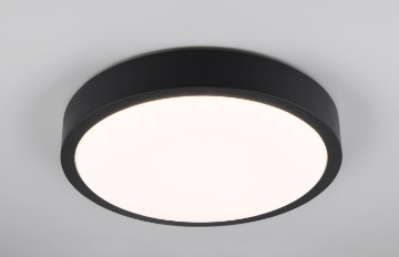 Immagine di Plafoniera Applique Legno Naturale Nero Iseo Led Switch Dimmer Ø40 cm Trio Lighting