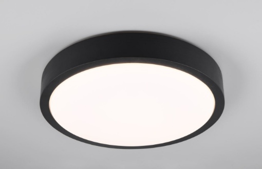 Immagine di Plafoniera Applique Legno Naturale Nero Iseo Led Switch Dimmer Ø40 cm Trio Lighting